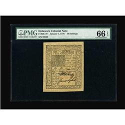 Delaware January 1, 1776 10s PMG Gem