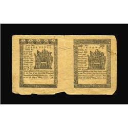 Delaware May 1, 1777 3d & 6d Uncut Pair Choice