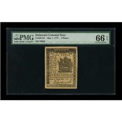 Delaware May 1, 1777 4d PMG Gem Uncirculated 66