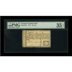 Georgia 1776 6d PMG Choice Very Fine 35 EPQ.