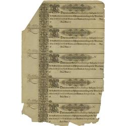 Maryland 1733 5s Uncut Sheet of Five Extremely