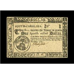 South Carolina December 23, 1776 $1 Gem New.
