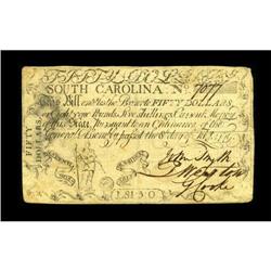 South Carolina February 8, 1779 $50 Very Fine.