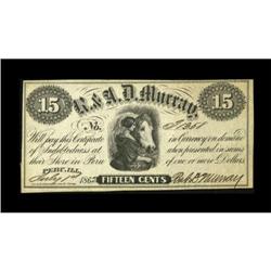 Peru, IL- R. & A.D. Murray 15¢ July 1, 1862