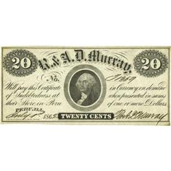 Peru, IL- R. & A.D. Murray 20¢ July 1, 1862