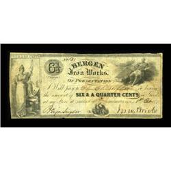 Bergen Iron Works, NJ- Jno. W. Brick 6 1/4¢ Feb.