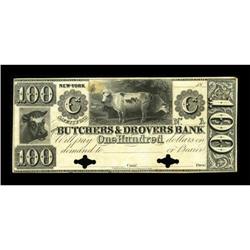 New York, NY- Butchers & Drovers Bank $100 UNL