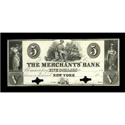 New York, NY- The Merchants' Bank$5 G46 Proof