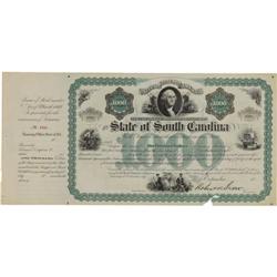 Columbia, SC- State of South Carolina $1000 Bond