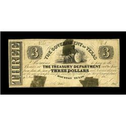 Houston, TX- Government of Texas $3 June 1, 1838