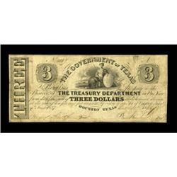 Houston, TX- Government of Texas $3 Dec 10, 1838