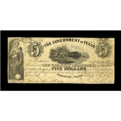 Houston, TX- Government of Texas $5 Jun 1, 1838