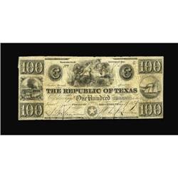 Austin, TX- Republic of Texas $100 Aug. 17, 1839