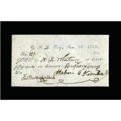 Salt Lake City, UT- Printed Valley Note 50¢ Rust