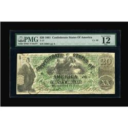 T17 $20 1861. Cr 99 PF-1