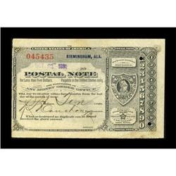 Birmingham, AL- Postal Note 10¢ Oct. 21, 1891