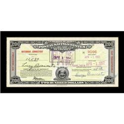 Waterbury, CT- Postal Savings System Certiticate