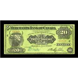Montreal, PQ- The Merchants Bank of Canada $20