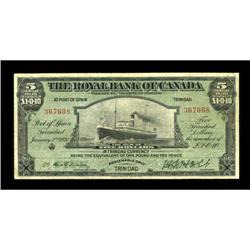 Montreal, PQ- The Royal Bank of Canada $5 Jan.