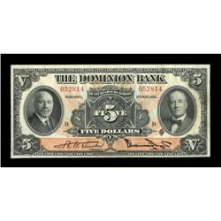 Toronto, ONT- The Dominion Bank $5 Feb. 1, 1931