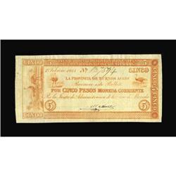 Argentina Provencia de Buenos Ayres 5 Pesos 1844