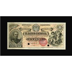 Argentina El Banco Nacional 1 Peso 1888 S1091a?