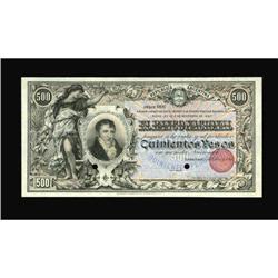 Argentina El Banco Nacional 500 Pesos 1888 Pick