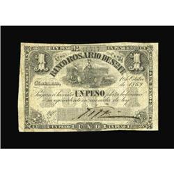 Argentina Banco Rosario de Santa Fe 1 Peso Plata