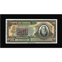 Brazil 200 Reis 1923 Pick 121s UNL SpecimenA spec