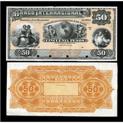 Colombia Banco Internacional 50 Pesos 1884 Pick