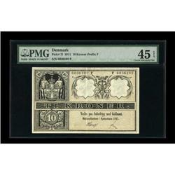 Denmark 10 Kroner 1911 Pick 7l Prefix F