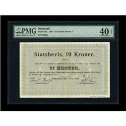 Denmark State Treasury Note 10 Kroner 1914 Pick