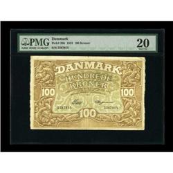 Denmark National Bank Copenhagen 100 Kroner 1932