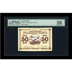 Greenland State Note 50 Ore ND (1913) Pick 12