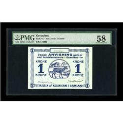 Greenland State Note 1 Krone ND (1913) Pick 13