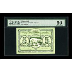 Greenland Gronlands Styrelse 5 Kroner ND (1926)