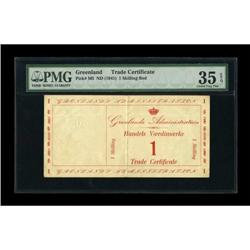 Greenland Trade Certificate 1 Skilling ND (1941)