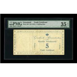 Greenland Trade Certificate 5 Skilling ND (1941)