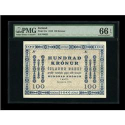 Iceland Islands Banki 100 Kronur 1919 Pick 14r