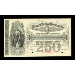 Italian States Banca Italo Germanica 250 Lire