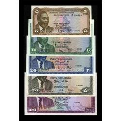 Kenya 5s; 10s; 20s; 50s; 100s 1966 - 1967 Pick