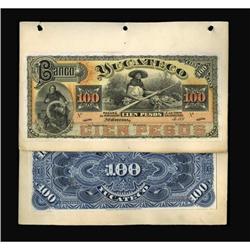 Mexico 100 Pesos Face and Back Proofs El Banco Yucateco