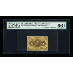 Fr. 1228 5¢ First Issue PMG Gem Unc 66 EPQ