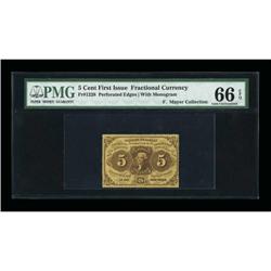 Fr. 1228 5¢ First Issue PMG Gem Unc 66 EPQ