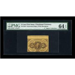 Fr. 1228 5¢ First Issue Misperforated PMG 64 EPQ