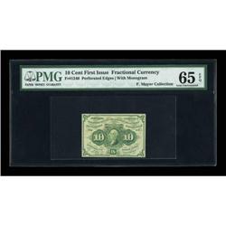 Fr. 1240(a?) 10¢ First Issue Perforated 16 PMG