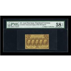 Fr. 1279(a?) 25¢ First Issue Perforated 16 PMG