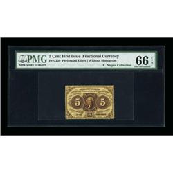 Fr. 1229 5¢ First Issue PMG Gem Unc 66 EPQ
