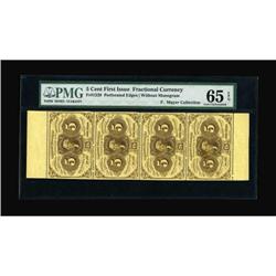 Fr. 1229 5¢ Milton 1R5.2e Vertical Strip of 4