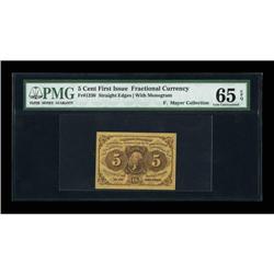 Fr. 1230 5¢ First Issue PMG Gem Unc 65 EPQ